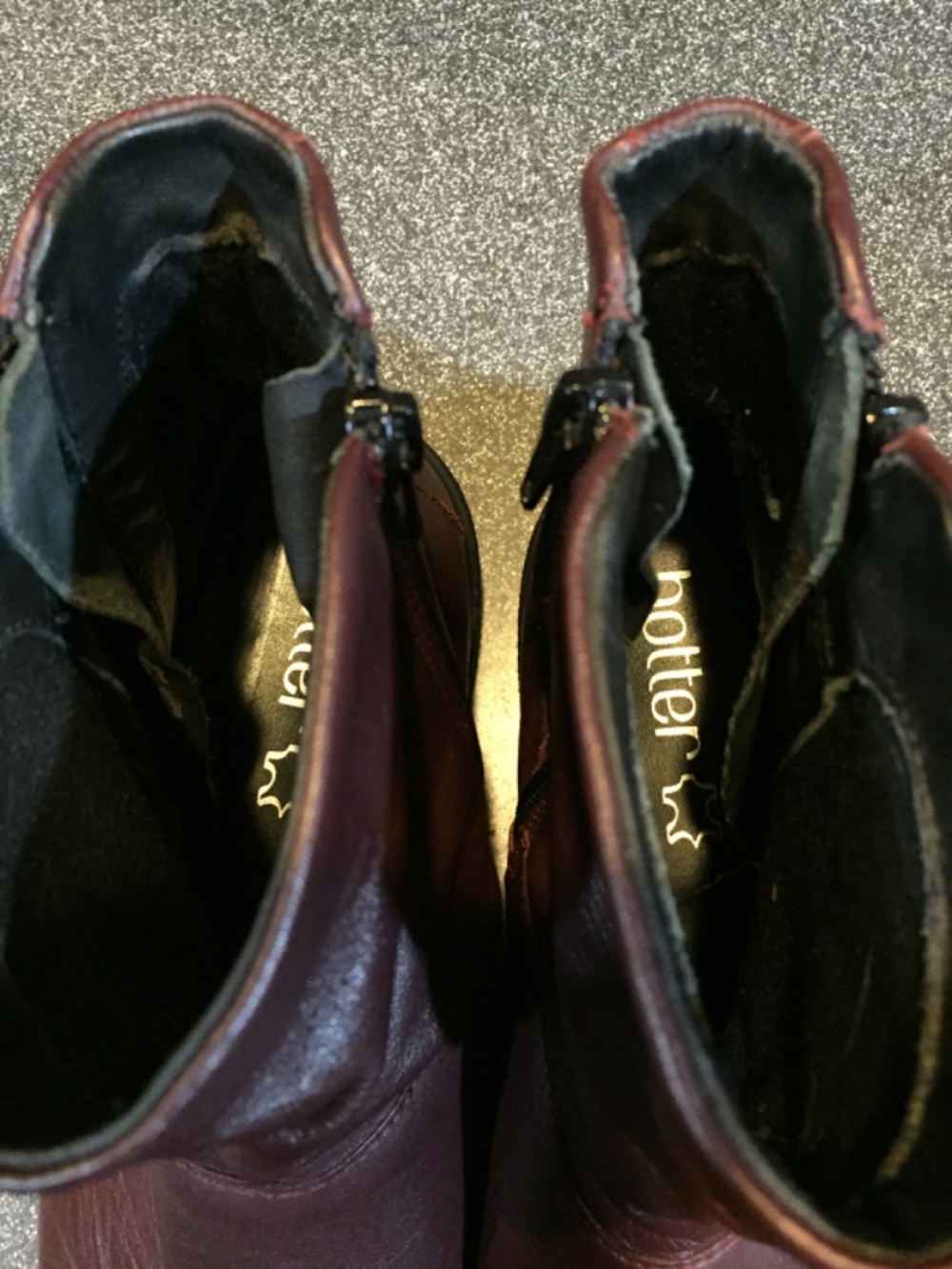 Hotter Burgundy Zip Ankle Boots - Picture 3 of 13
